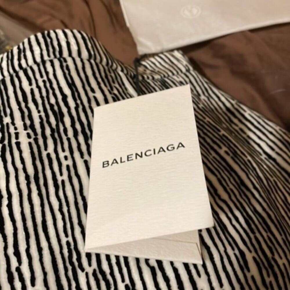 Balenciaga striped min skirt black and white size 6 - Picture 5 of 8